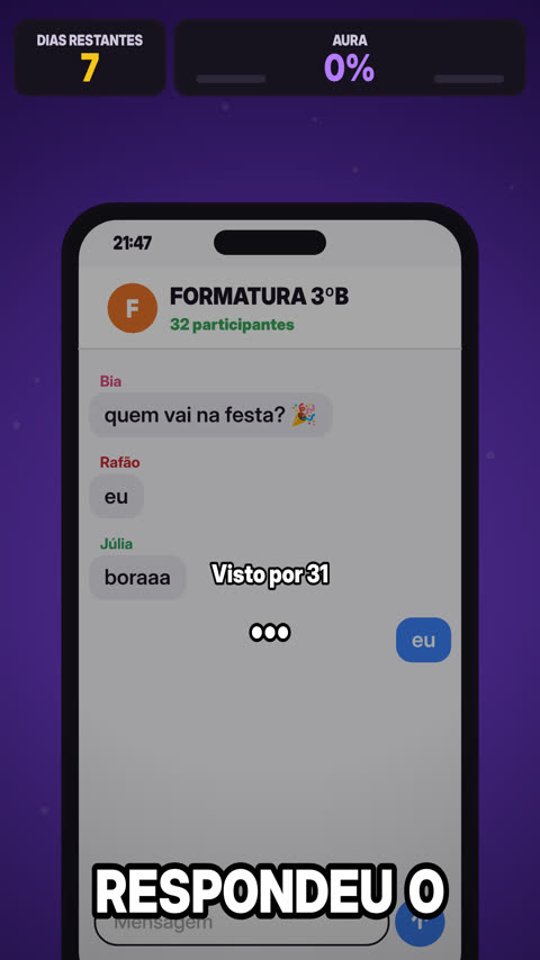 Chat no celular da série